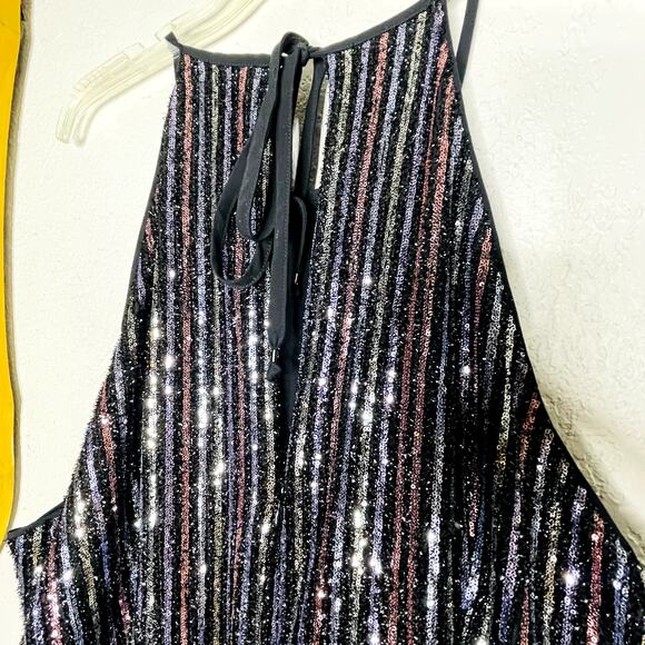 Anthropologie Maeve Disco Halter Sequin Cutout Plus Size Jumpsuit Size 20 - Picture 5 of 9